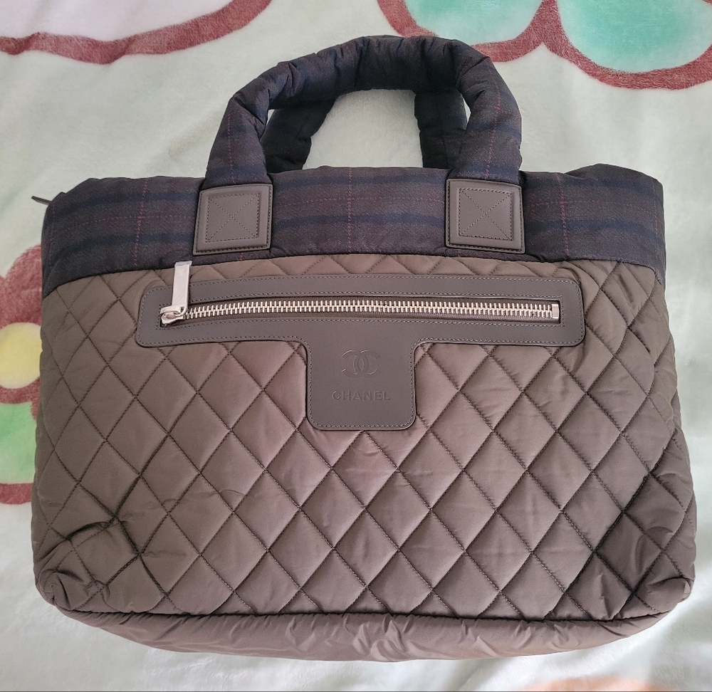 Chanel Cocoon Quilted Olive Green Tote Bag